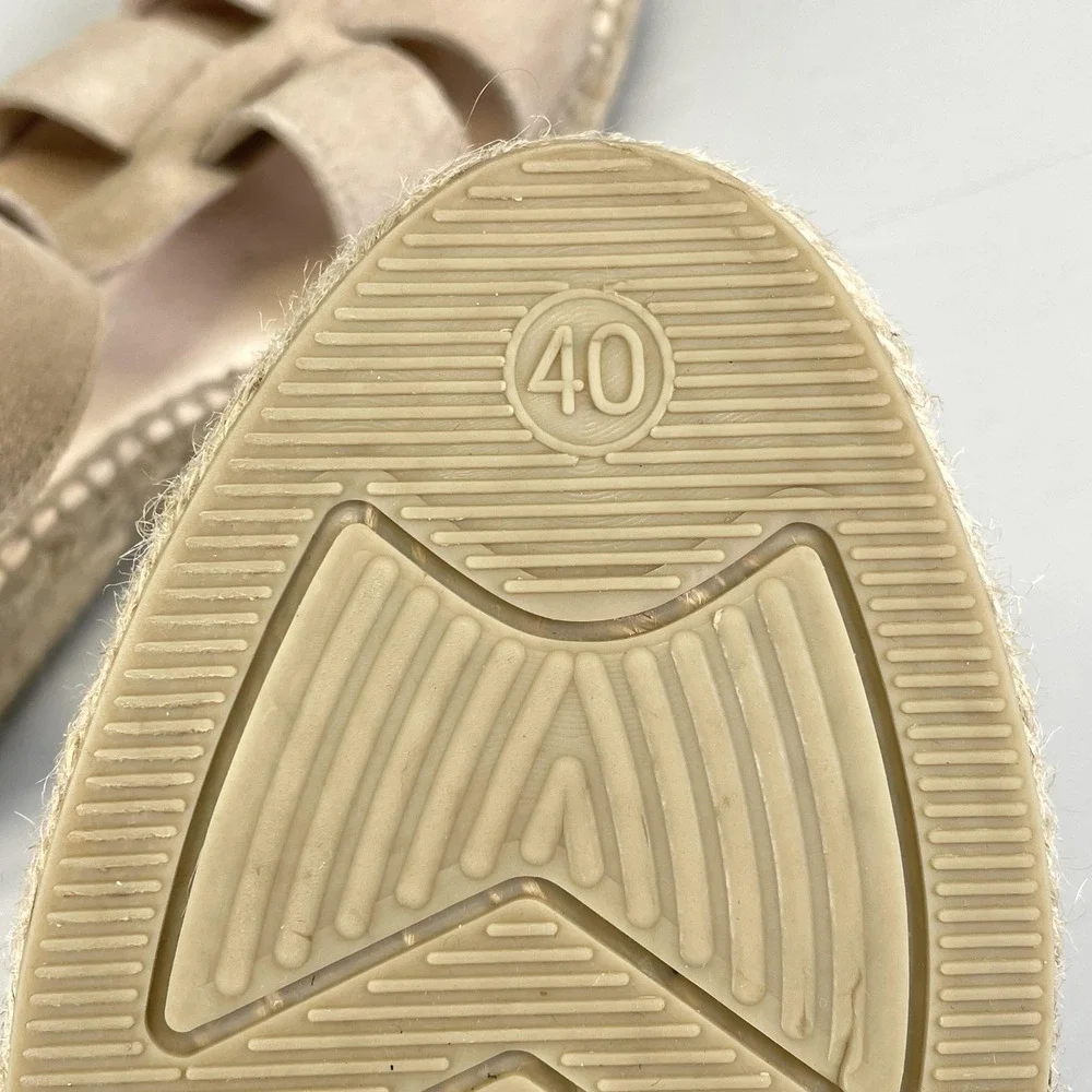 Gaimo Espadrille Sandals Womens Size 9 EU 40 Beige Suede Platform Buckle Shoes
